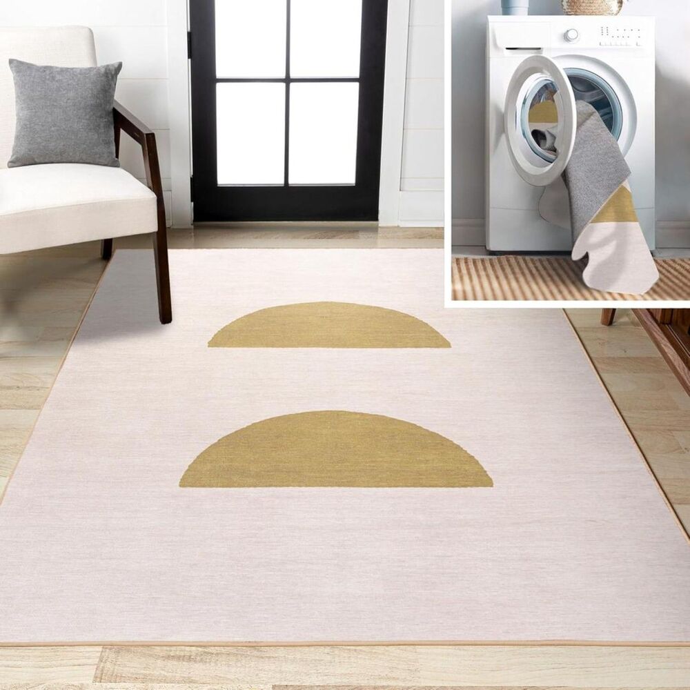 Brand New Jonathan Y Luola Cream/Moss Washable Area Rug 5'3" × 8'